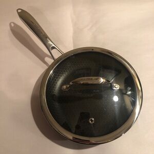 HexClad 8 Inch Hybrid Stainless Steel Non-Stick Frying Pan with Lid